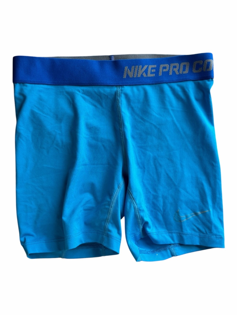 Nike Pro Combat Dri-FIT Women M Blue Compression Training Shorts Activewear